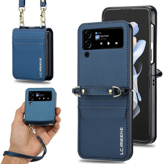 Galaxy Z Flip3 5G – Handyhülle aus Kunststoff und PU-Leder, mit Kartenfach