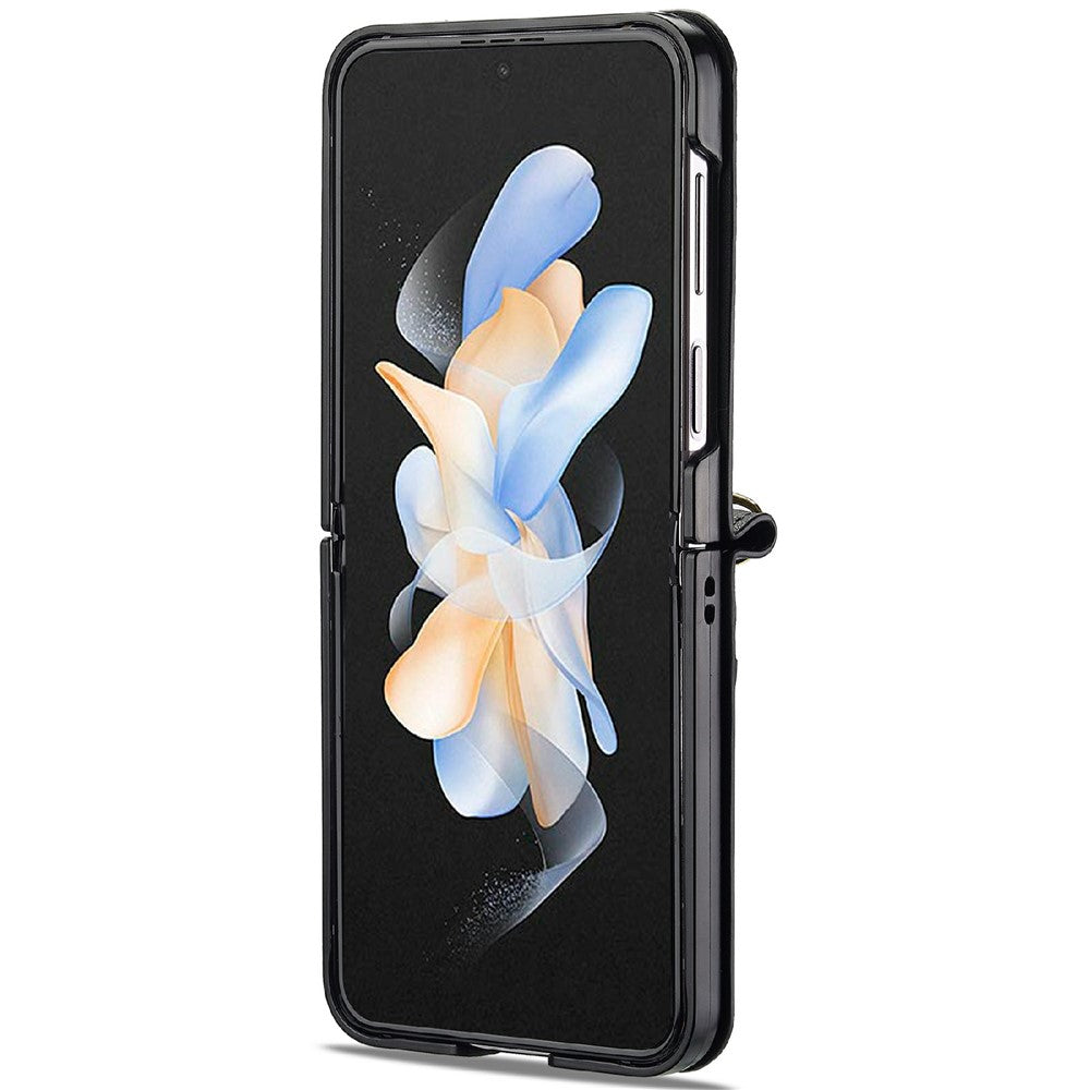 LC.IMEEKE L1 for Samsung Galaxy Z Flip3 5G Case Leather+PC Phone Cover with Straps Card Slots