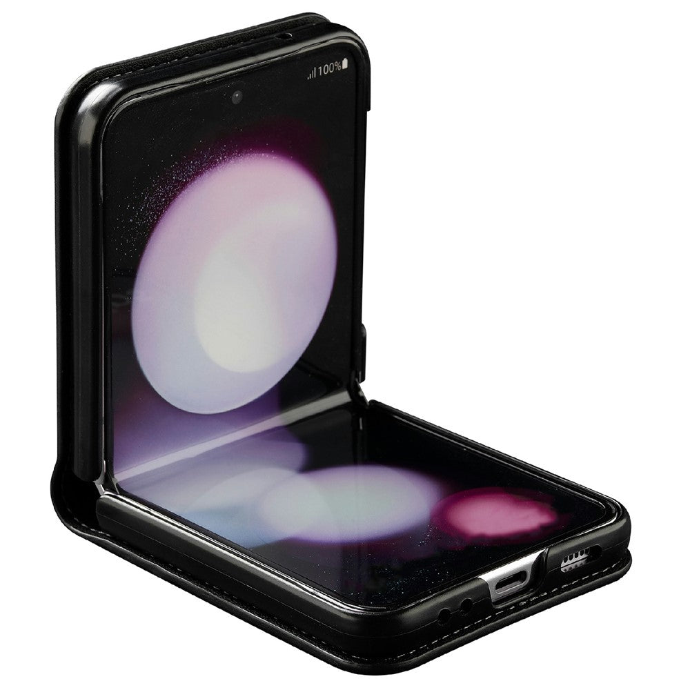 LC.IMEEKE L1 for Samsung Galaxy Z Flip3 5G Case Leather+PC Phone Cover with Straps Card Slots