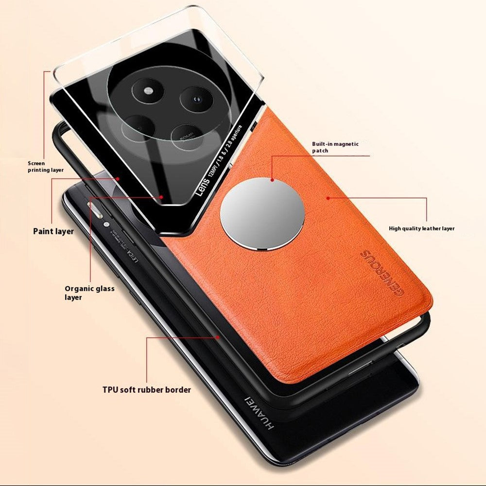 For Xiaomi Poco C75 4G / Redmi 14R 5G / 14C 4G Case Leather Coated PC+TPU Phone Back Cover