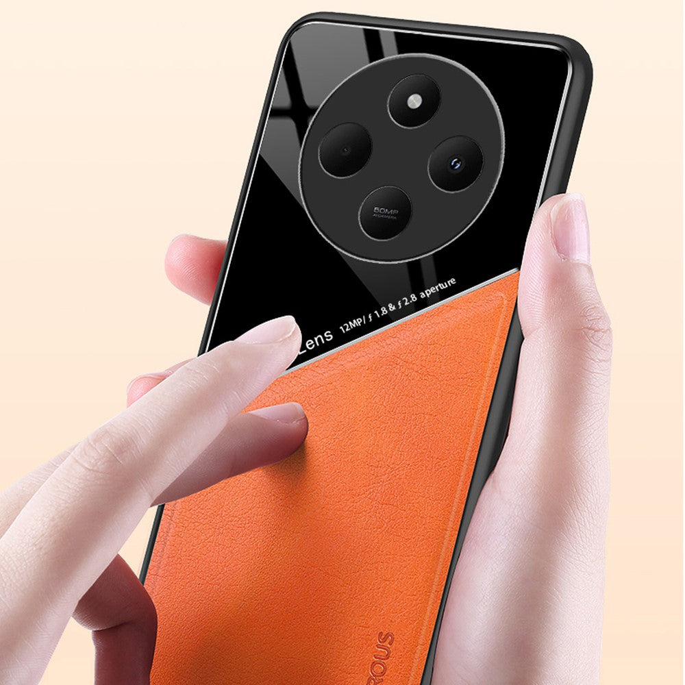 For Xiaomi Poco C75 4G / Redmi 14R 5G / 14C 4G Case Leather Coated PC+TPU Phone Back Cover
