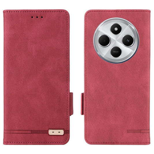 For Xiaomi Poco C75 4G / Redmi 14R 5G / 14C 4G Case Leather Wallet Flip Phone Cover with Hardware Decor