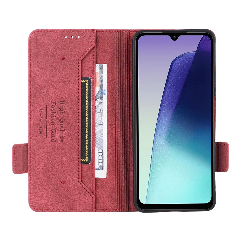For Xiaomi Poco C75 4G / Redmi 14R 5G / 14C 4G Case Leather Wallet Flip Phone Cover with Hardware Decor