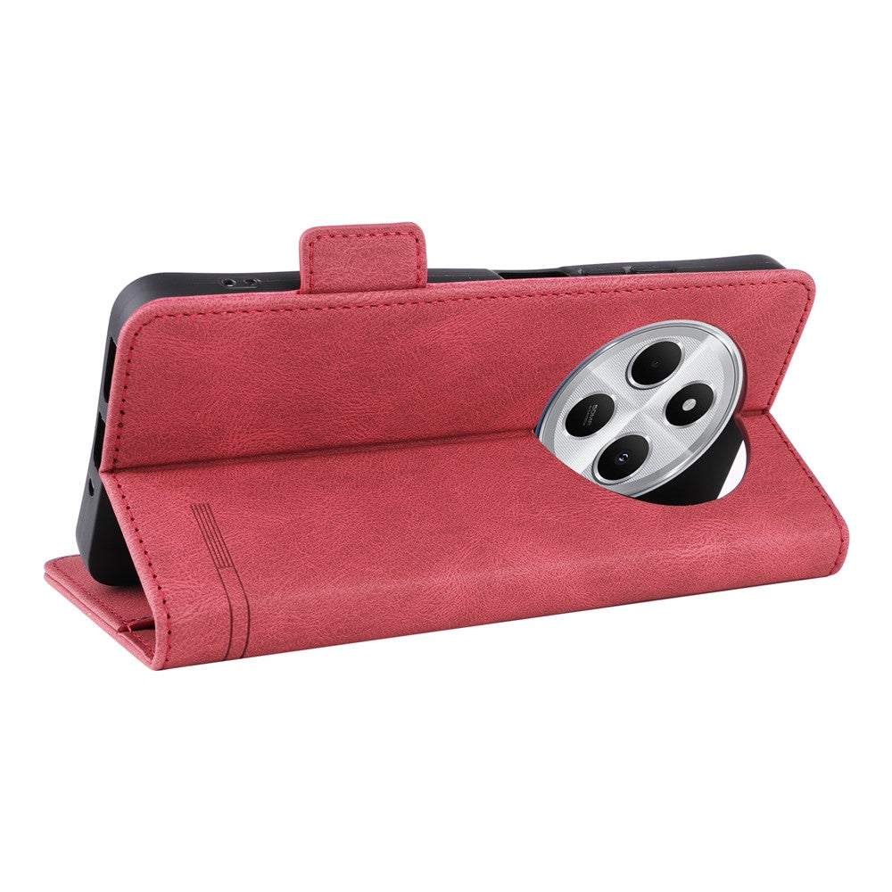 For Xiaomi Poco C75 4G / Redmi 14R 5G / 14C 4G Case Leather Wallet Flip Phone Cover with Hardware Decor