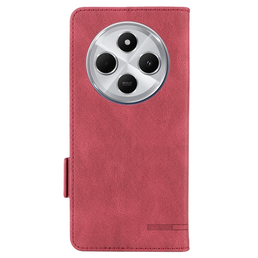 For Xiaomi Poco C75 4G / Redmi 14R 5G / 14C 4G Case Leather Wallet Flip Phone Cover with Hardware Decor