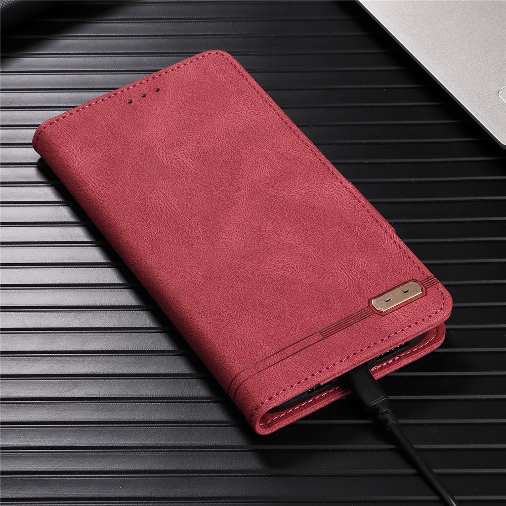 For Xiaomi Poco C75 4G / Redmi 14R 5G / 14C 4G Case Leather Wallet Flip Phone Cover with Hardware Decor