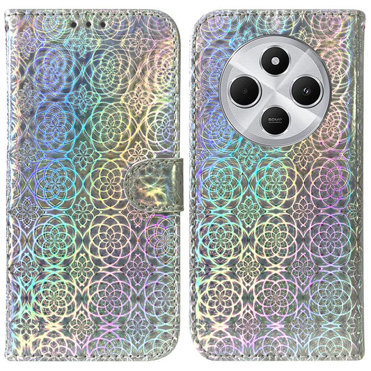 For Xiaomi Poco C75 4G / Redmi 14R 5G / 14C 4G Stand Case Dazzling Flower Leather Phone Cover