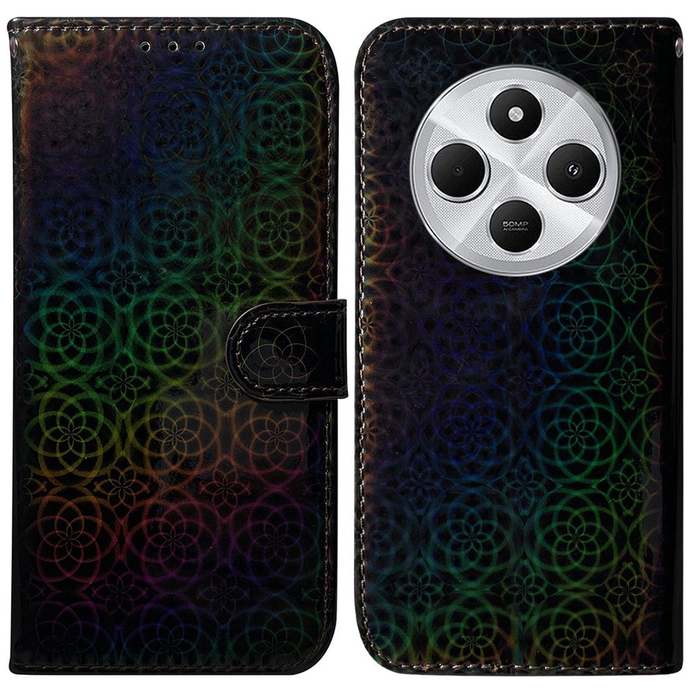 For Xiaomi Poco C75 4G / Redmi 14R 5G / 14C 4G Stand Case Dazzling Flower Leather Phone Cover