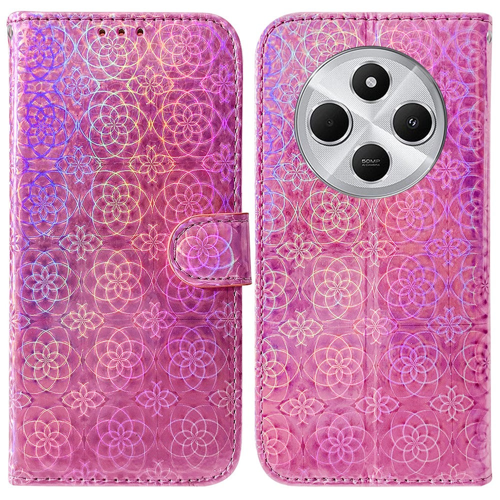 For Xiaomi Poco C75 4G / Redmi 14R 5G / 14C 4G Stand Case Dazzling Flower Leather Phone Cover