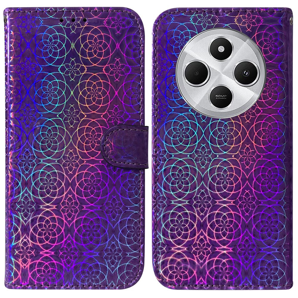 For Xiaomi Poco C75 4G / Redmi 14R 5G / 14C 4G Stand Case Dazzling Flower Leather Phone Cover