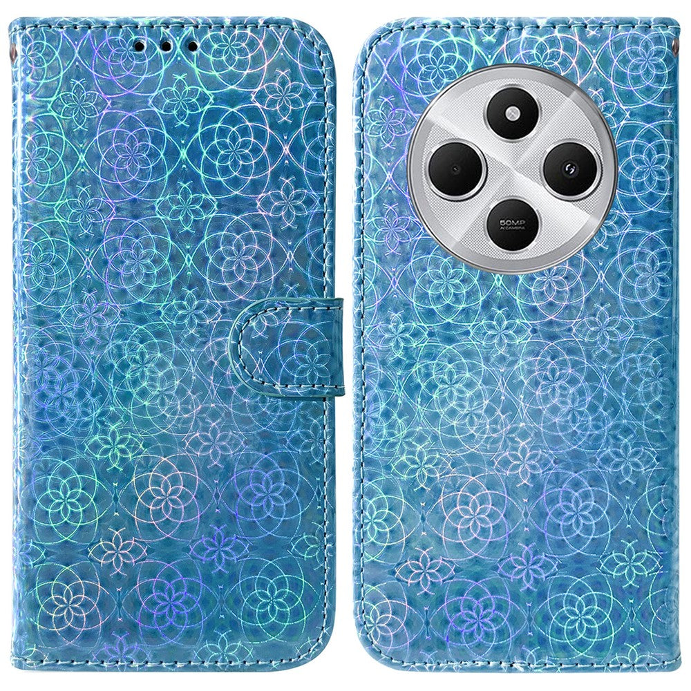 For Xiaomi Poco C75 4G / Redmi 14R 5G / 14C 4G Stand Case Dazzling Flower Leather Phone Cover