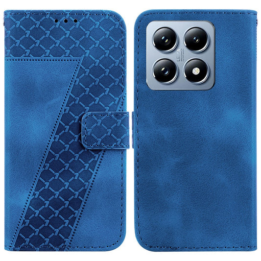 Xiaomi 14T Handyhülle – Standgehäuse mit 7-förmigem Muster-Aufdruck, Leder
