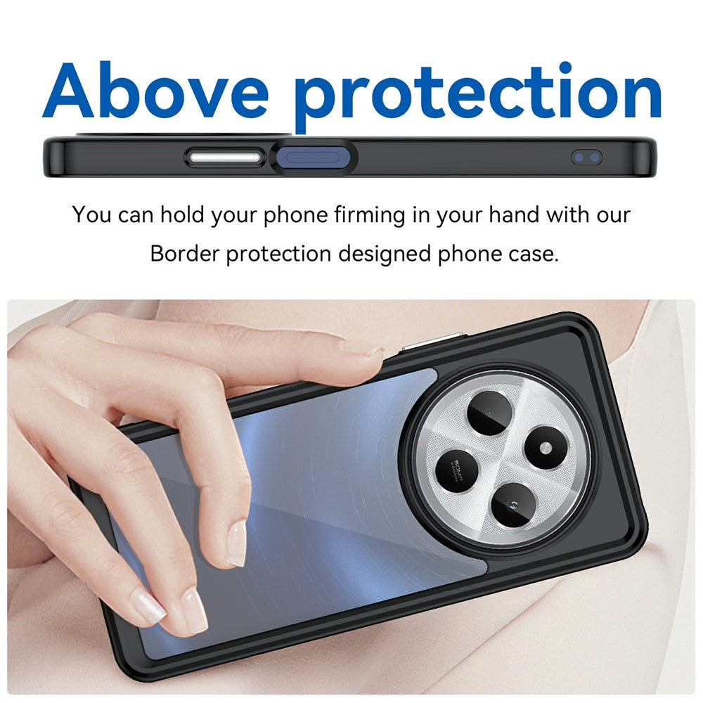 For Xiaomi Poco C75 4G / Redmi 14R 5G / 14C 4G Case TPU +Acrylic Protective Clear Phone Cover
