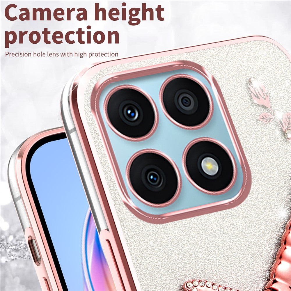 KADEM For Xiaomi 14T Pro Case Dragonfly Kickstand TPU Flowers Glitter Phone Cover