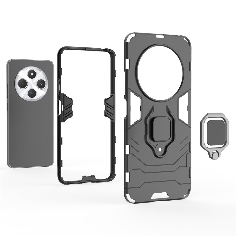 For Xiaomi Poco C75 4G / Redmi 14R 5G / 14C 4G Case PC+TPU Protective Phone Cover with Ring Kickstand