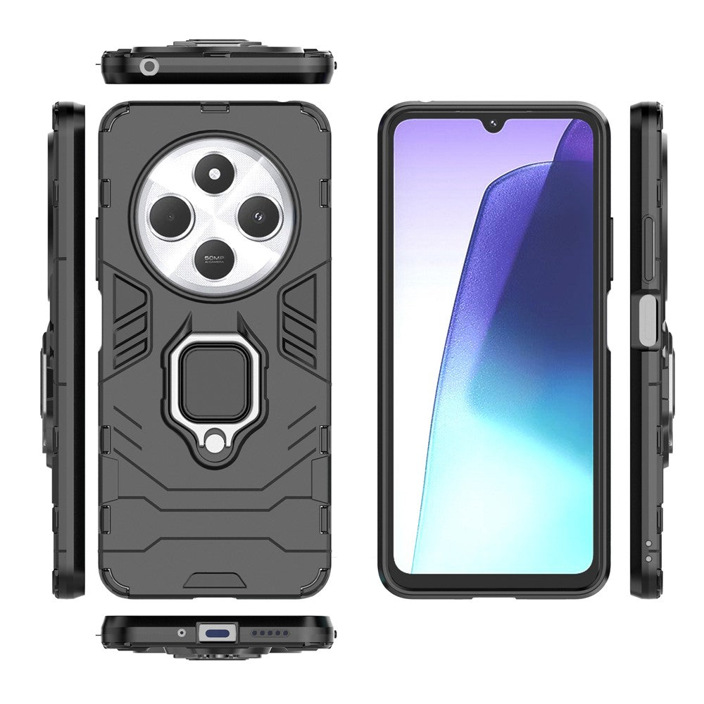 For Xiaomi Poco C75 4G / Redmi 14R 5G / 14C 4G Case PC+TPU Protective Phone Cover with Ring Kickstand