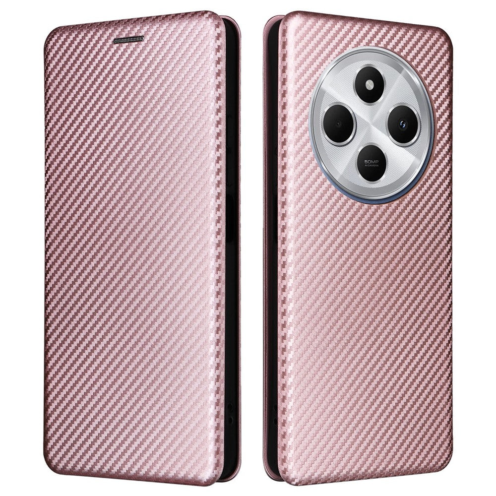 For Xiaomi Poco C75 4G / Redmi 14R 5G / 14C 4G Case Carbon Fiber Texture Drop-Proof PU Leather Phone Cover