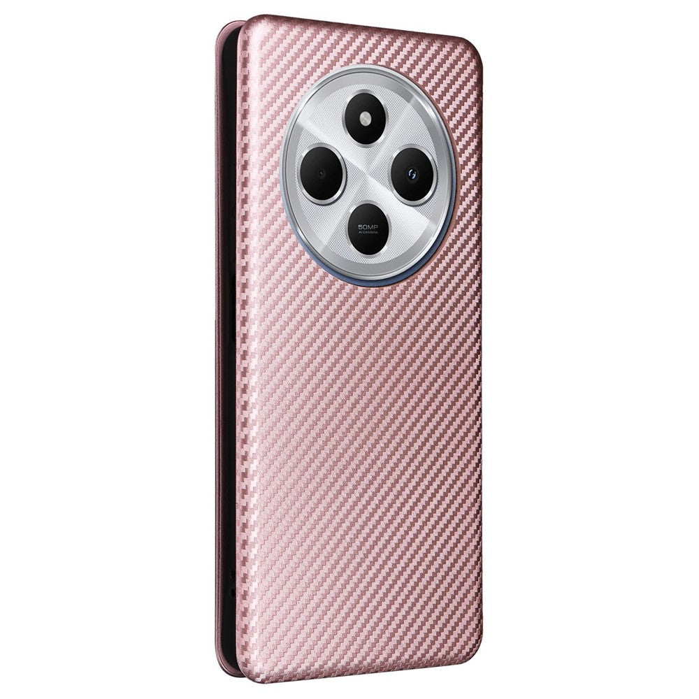 For Xiaomi Poco C75 4G / Redmi 14R 5G / 14C 4G Case Carbon Fiber Texture Drop-Proof PU Leather Phone Cover