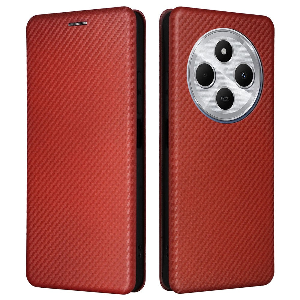 For Xiaomi Poco C75 4G / Redmi 14R 5G / 14C 4G Case Carbon Fiber Texture Drop-Proof PU Leather Phone Cover