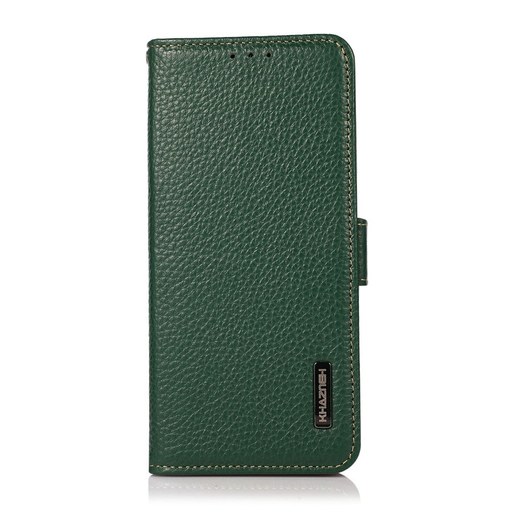 KHAZNEH For Xiaomi 14T Phone Case Genuine Cow Leather Cover RFID Blocking