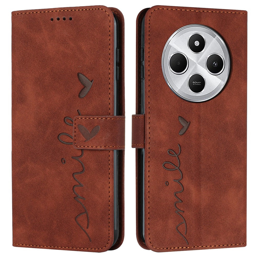 For Xiaomi Poco C75 4G / Redmi 14R 5G / 14C 4G Case Viewing Stand PU Leather Phone Cover Imprinted Pattern