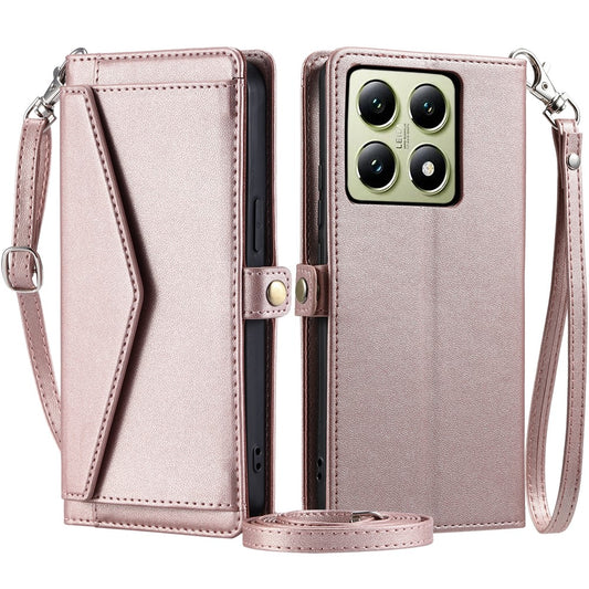 Xiaomi 14T Pro Handyhülle – Ledertasche, Brieftaschenständer, mit Riemen