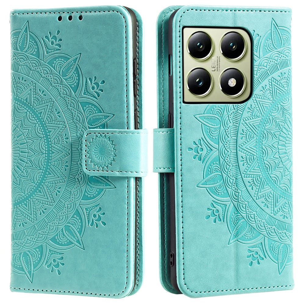 For Xiaomi 14T Pro Case Imprinted Totem PU Leather Wallet Stand Phone Cover