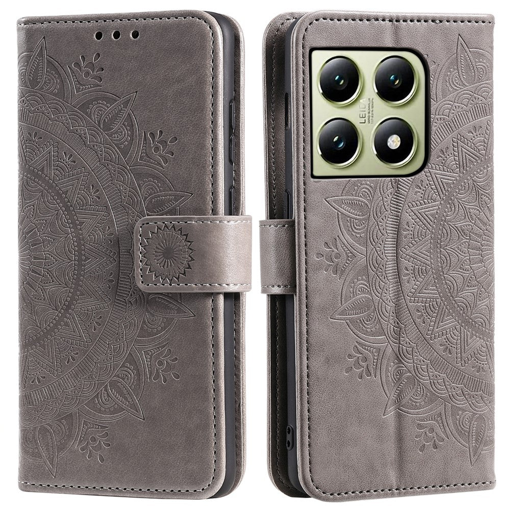 For Xiaomi 14T Pro Case Imprinted Totem PU Leather Wallet Stand Phone Cover