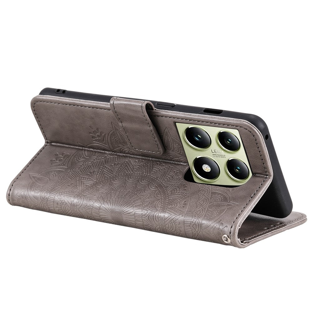 For Xiaomi 14T Pro Case Imprinted Totem PU Leather Wallet Stand Phone Cover