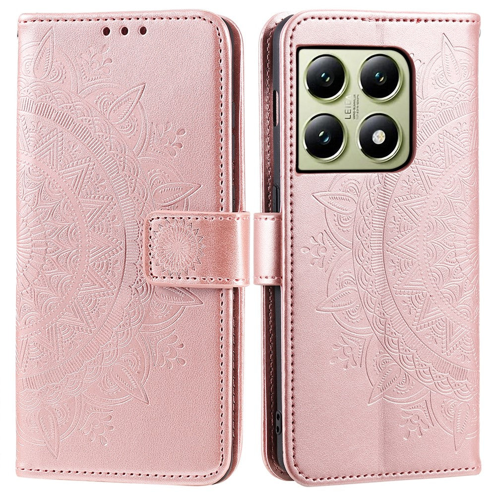 For Xiaomi 14T Pro Case Imprinted Totem PU Leather Wallet Stand Phone Cover