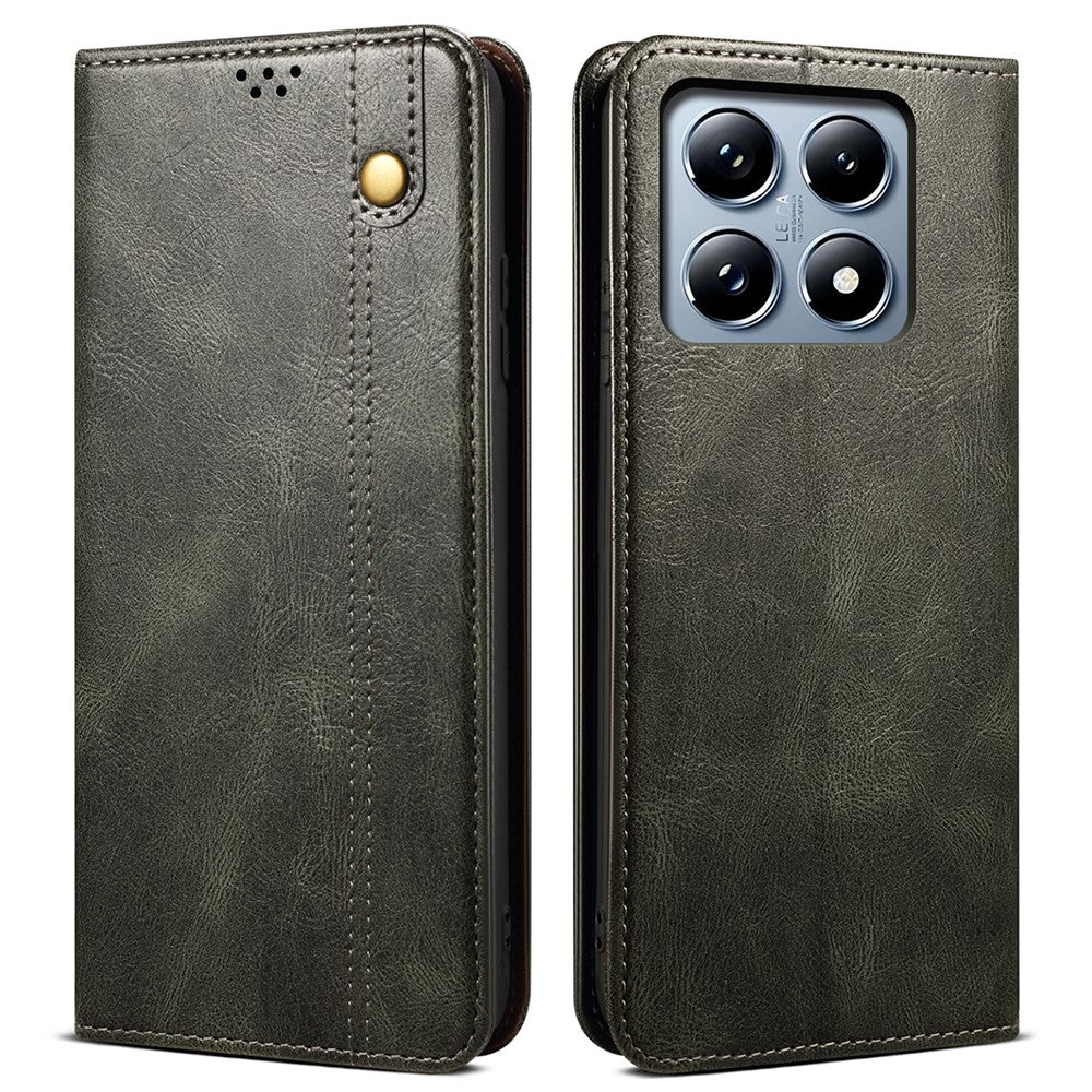 For Xiaomi 14T Pro Case Crazy Horse Texture Waxy Leather Wallet Stand Phone Cover