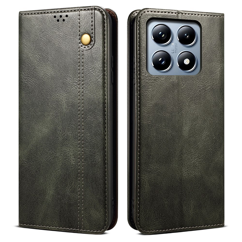 For Xiaomi 14T Case Crazy Horse Texture Waxy Leather Wallet Stand Phone Cover