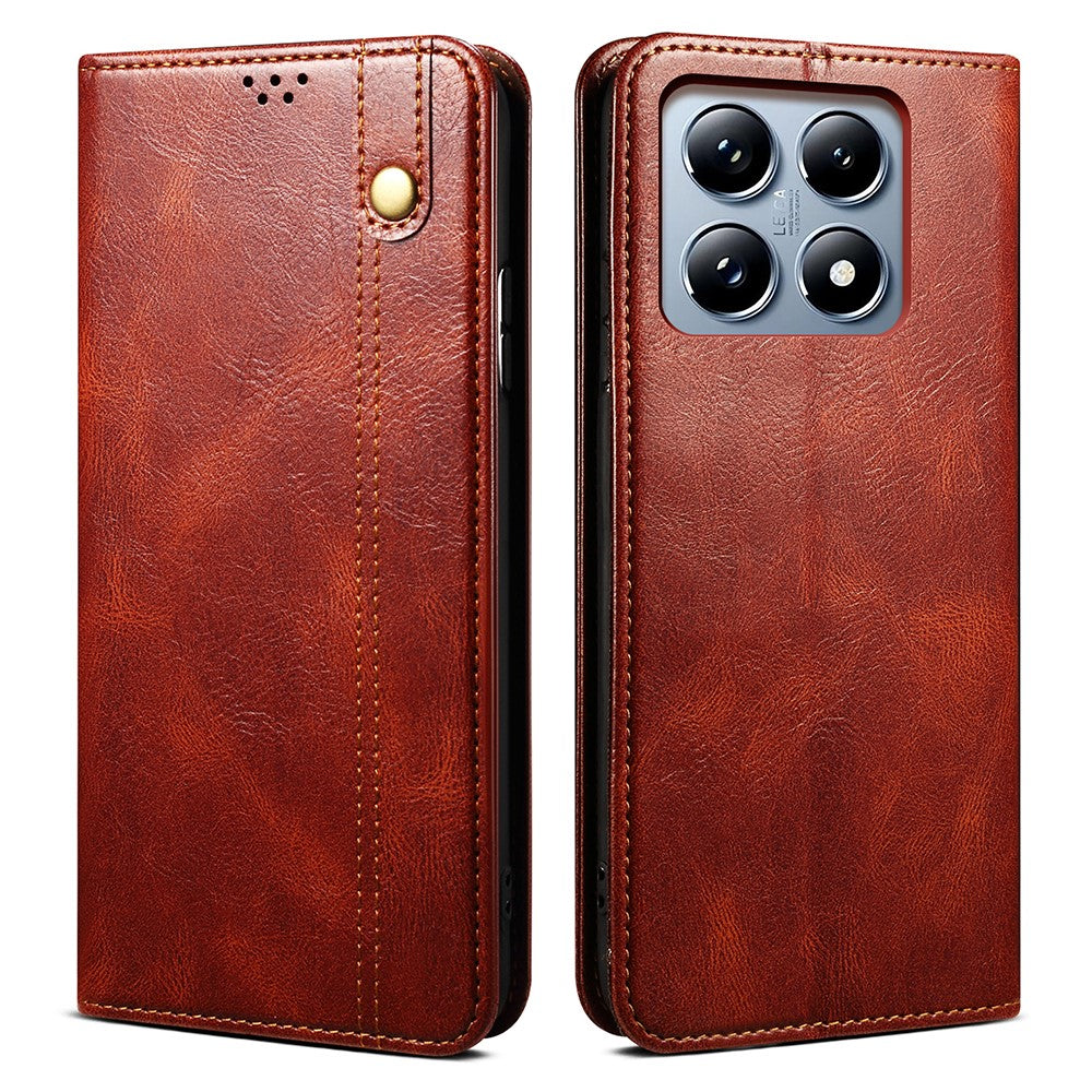 For Xiaomi 14T Case Crazy Horse Texture Waxy Leather Wallet Stand Phone Cover