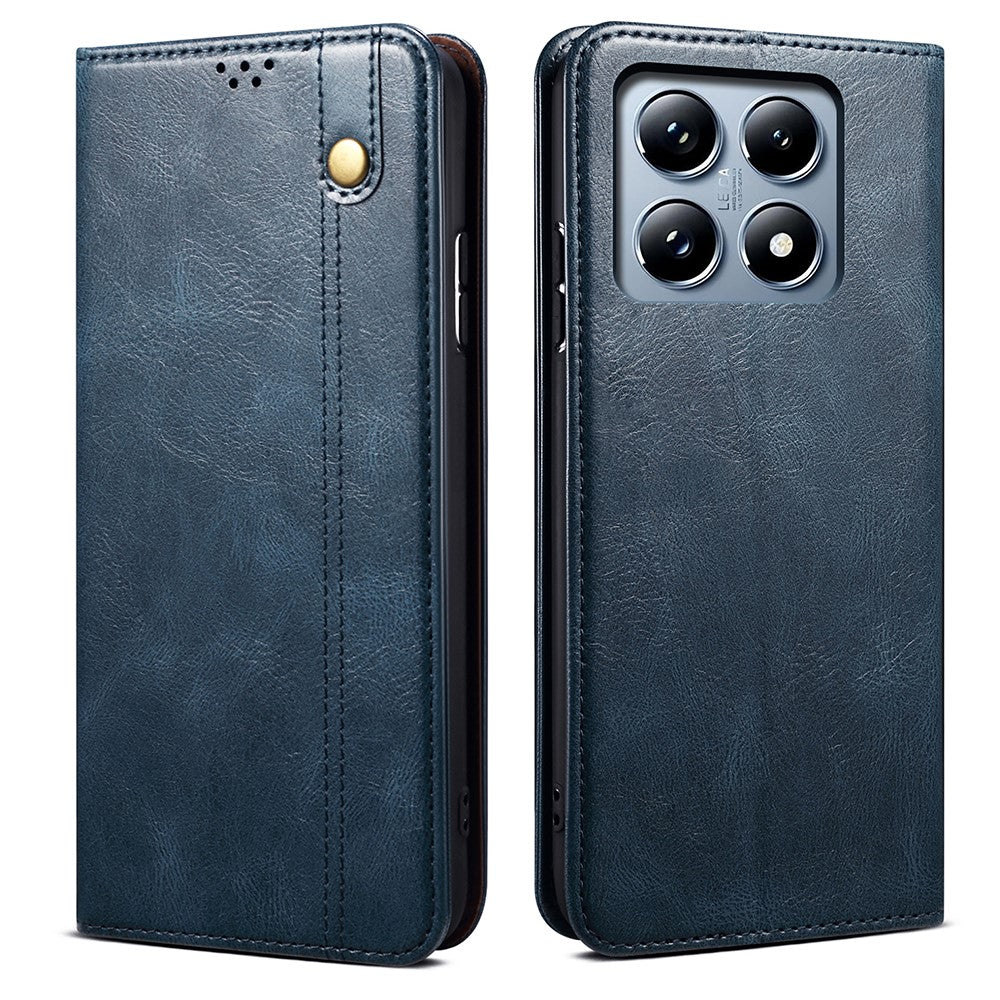 For Xiaomi 14T Case Crazy Horse Texture Waxy Leather Wallet Stand Phone Cover