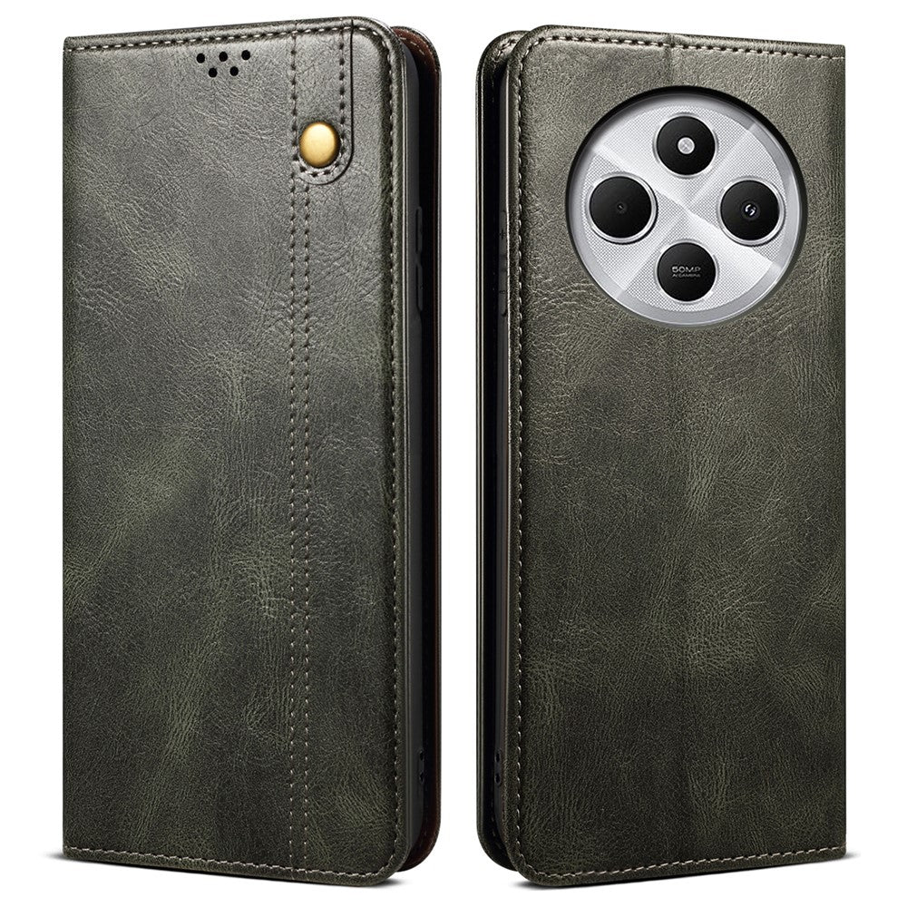 For Xiaomi Poco C75 4G / Redmi 14R 5G / 14C 4G Case Crazy Horse Texture Waxy Leather Wallet Stand Phone Cover