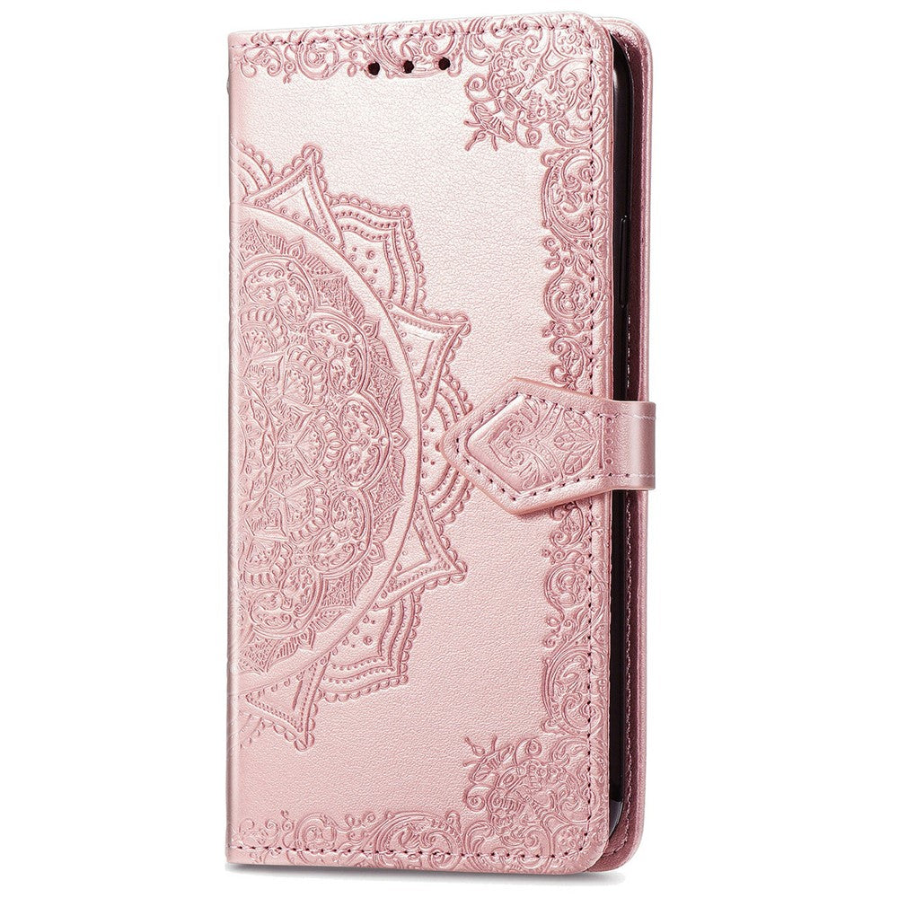 Honor X6b 4G Wallet-Handyhülle – Aus geprägtem Mandala-Leder, mit Magnetverschluss & Klappverschluss