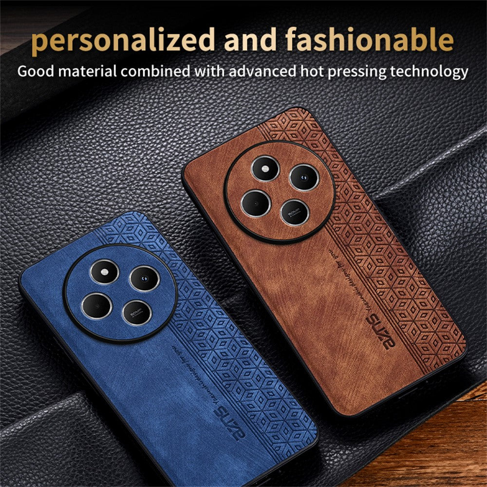 AZNS For Xiaomi Poco C75 4G / Redmi 14R 5G / 14C 4G Case Protective PU Leather Covered TPU Phone Shell