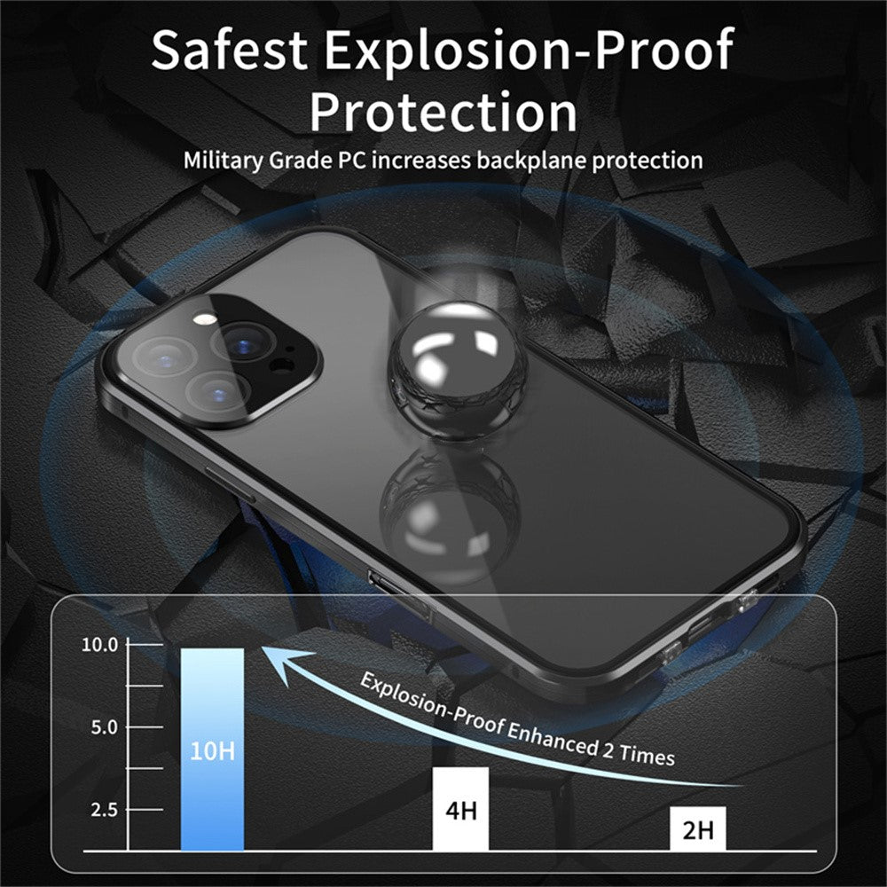 iPhone 16 Pro Max Anti-Spy Magnet-Hülle mit Metallrahmen