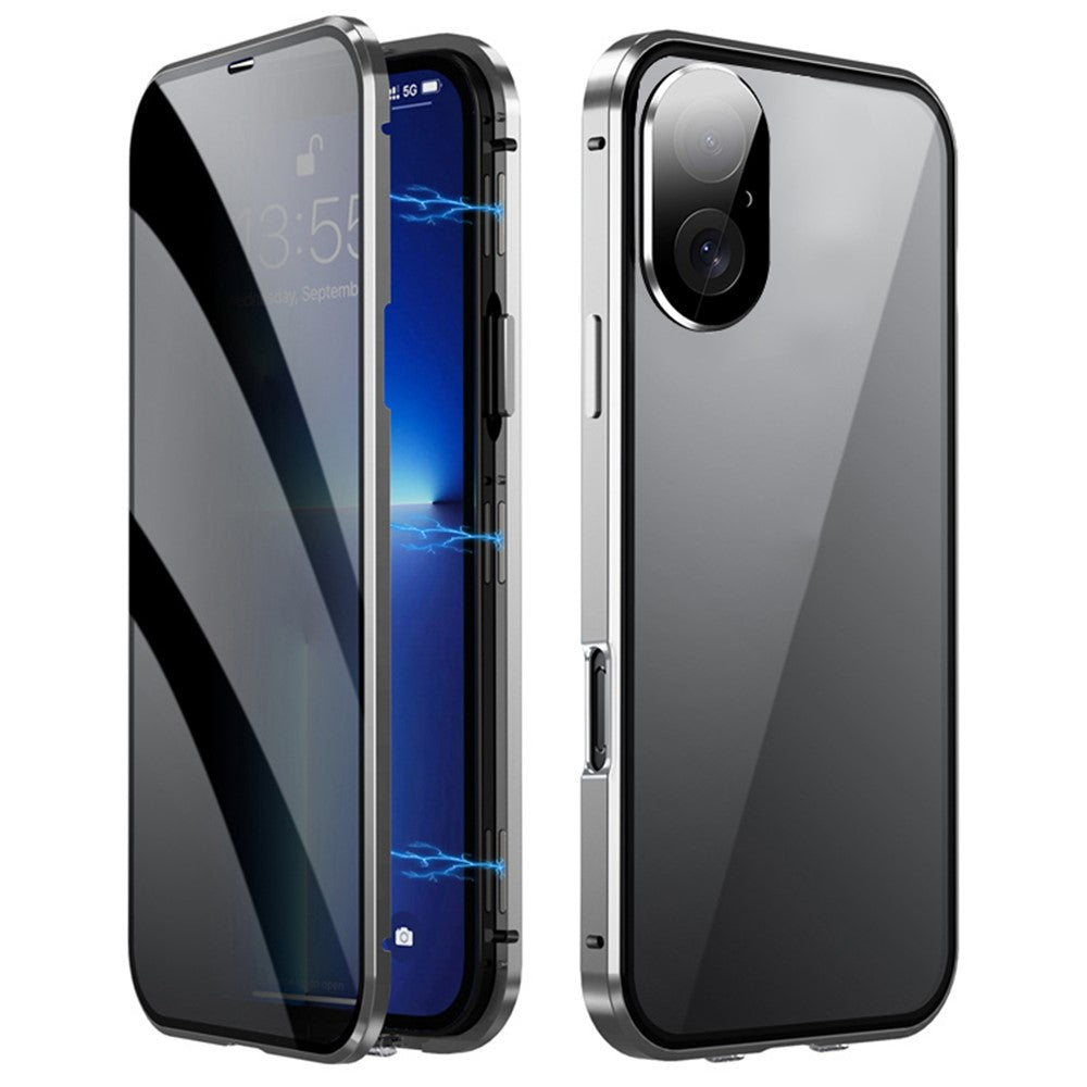 iPhone 16 Plus Anti-Spy Magnet-Hülle mit Metallrahmen