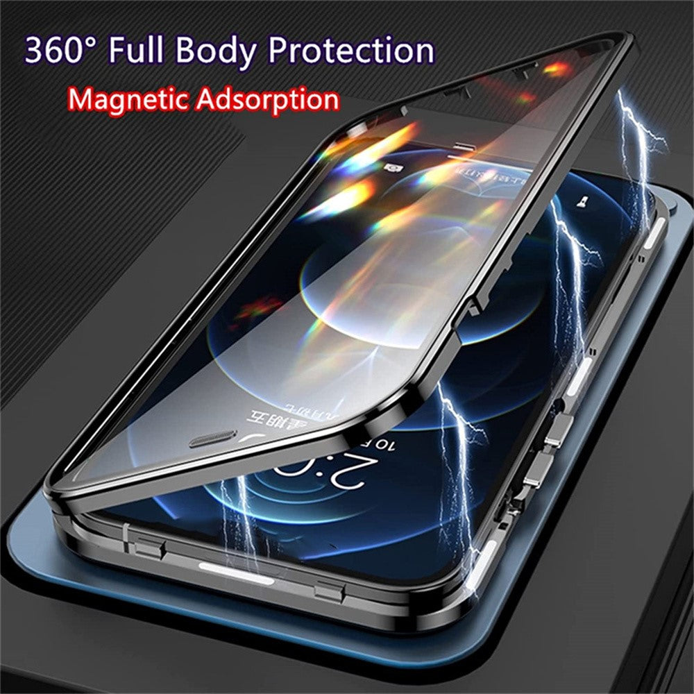 iPhone 16 Plus Anti-Spy Magnet-Hülle mit Metallrahmen