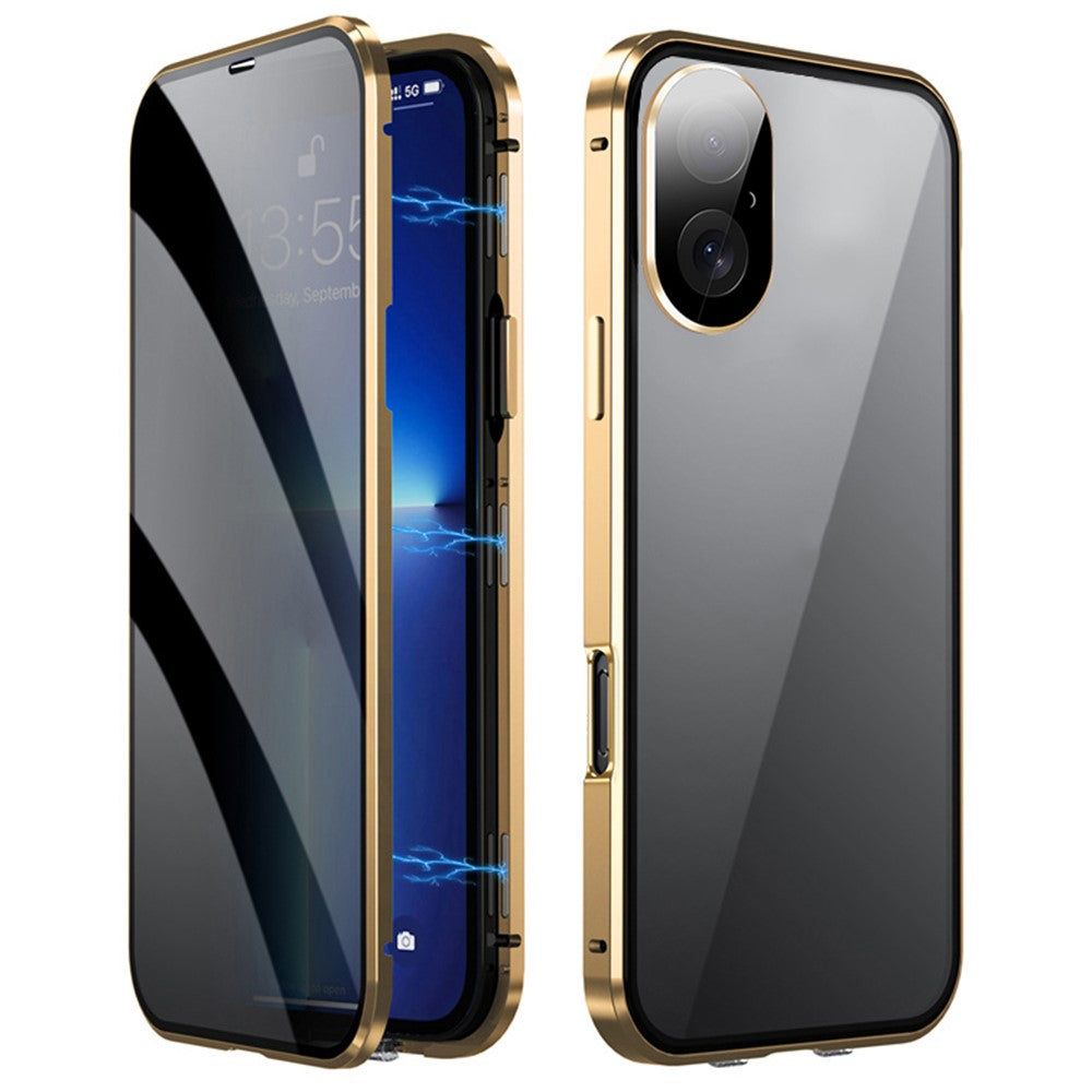 iPhone 16 Plus Anti-Spy Magnet-Hülle mit Metallrahmen