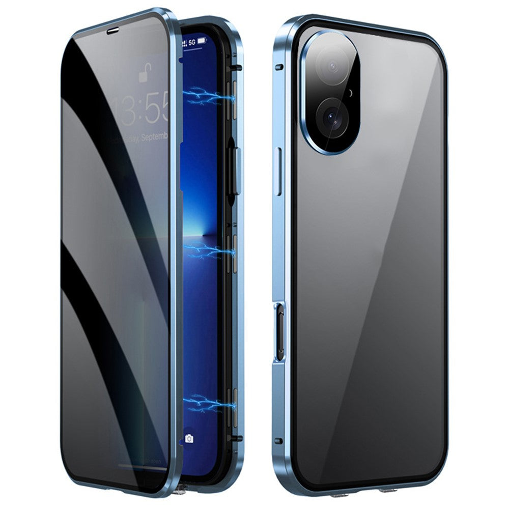 iPhone 16 Plus Anti-Spy Magnet-Hülle mit Metallrahmen