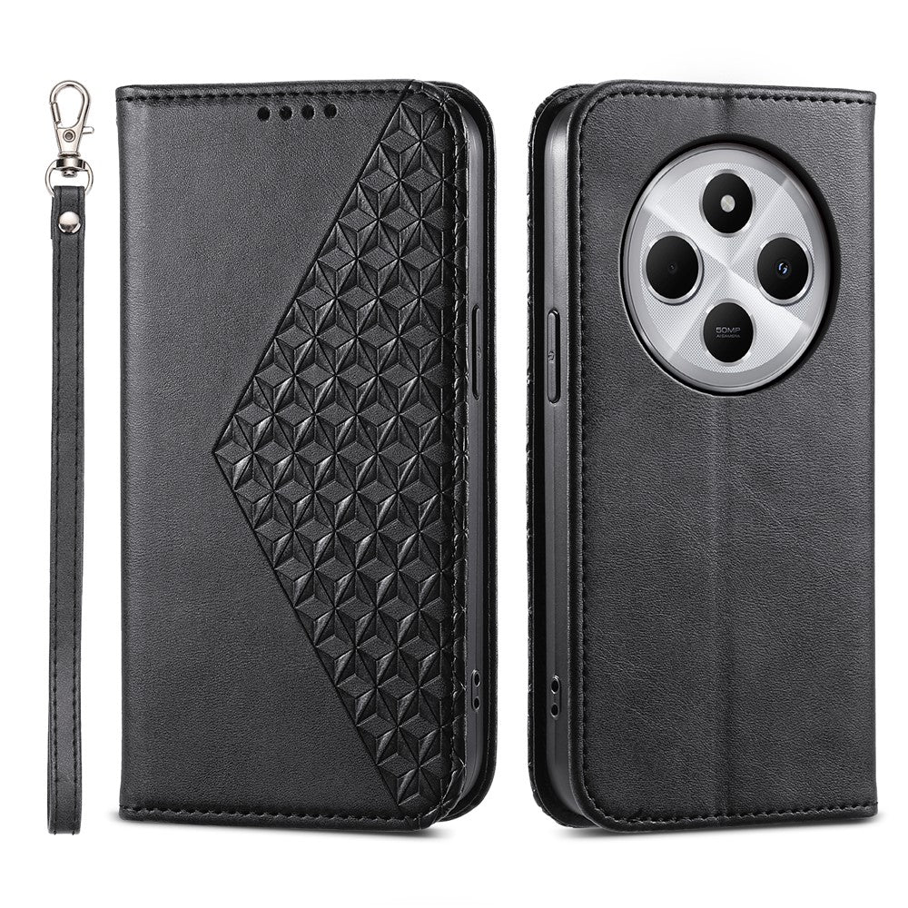 Phone Case For Xiaomi Poco C75 4G / Redmi 14R 5G / 14C 4G Calf Texture PU Leather Phone Cover with Wallet