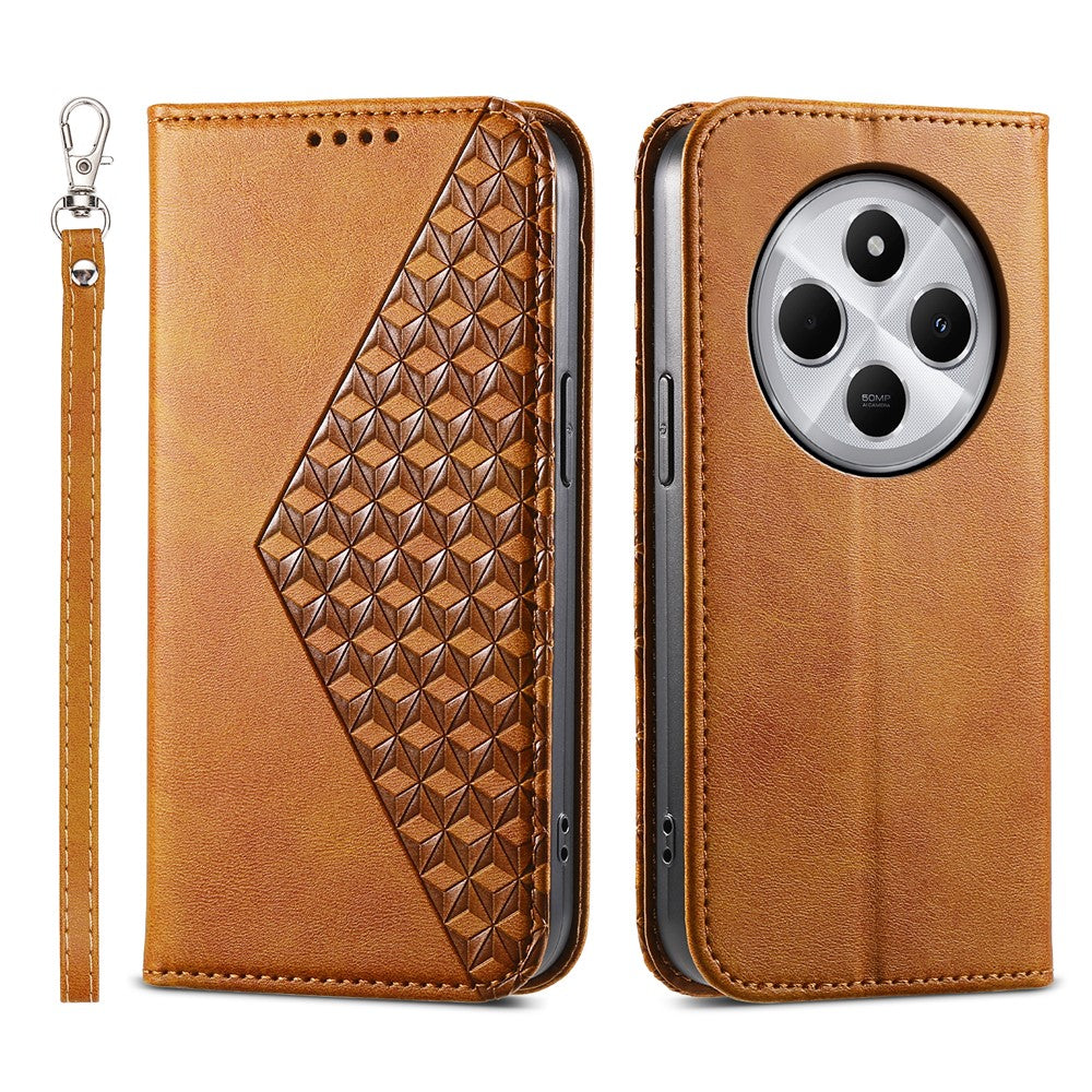 Phone Case For Xiaomi Poco C75 4G / Redmi 14R 5G / 14C 4G Calf Texture PU Leather Phone Cover with Wallet