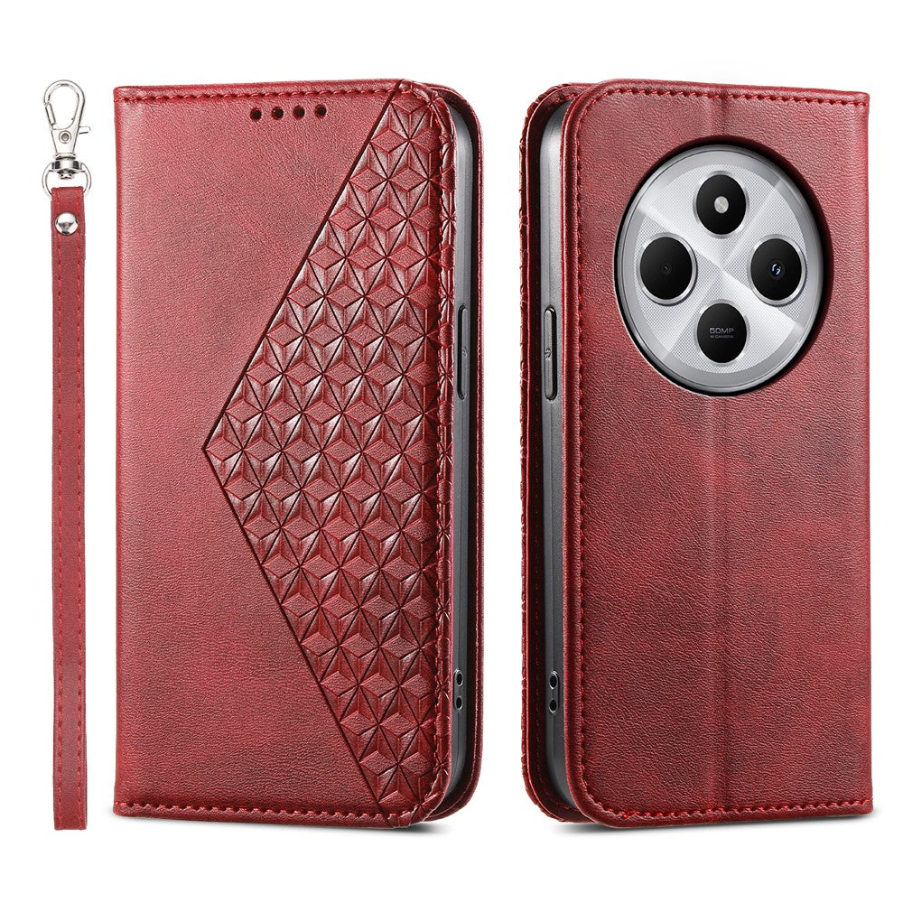 Phone Case For Xiaomi Poco C75 4G / Redmi 14R 5G / 14C 4G Calf Texture PU Leather Phone Cover with Wallet