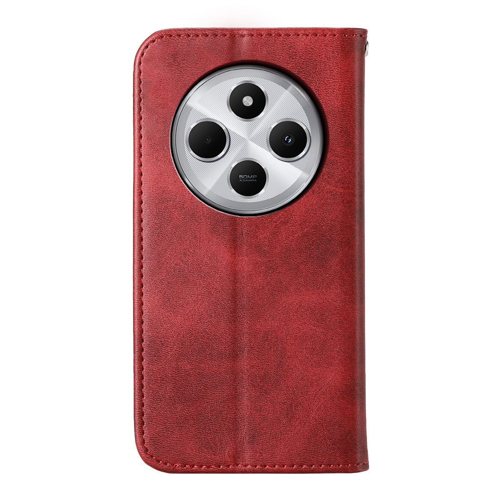 Phone Case For Xiaomi Poco C75 4G / Redmi 14R 5G / 14C 4G Calf Texture PU Leather Phone Cover with Wallet