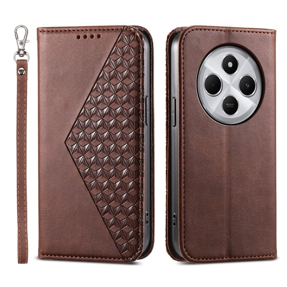 Phone Case For Xiaomi Poco C75 4G / Redmi 14R 5G / 14C 4G Calf Texture PU Leather Phone Cover with Wallet