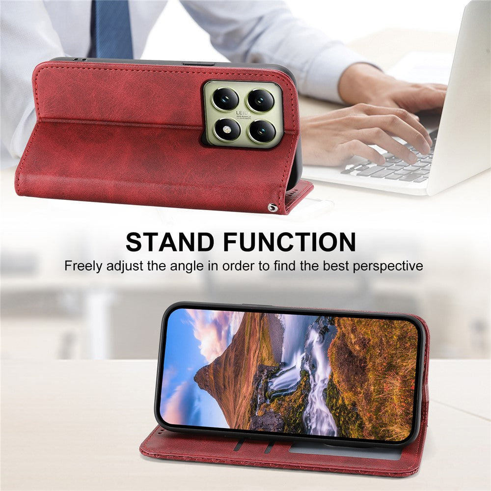 For Xiaomi 14T Case Calf Texture PU Leather Phone Cover with Wallet