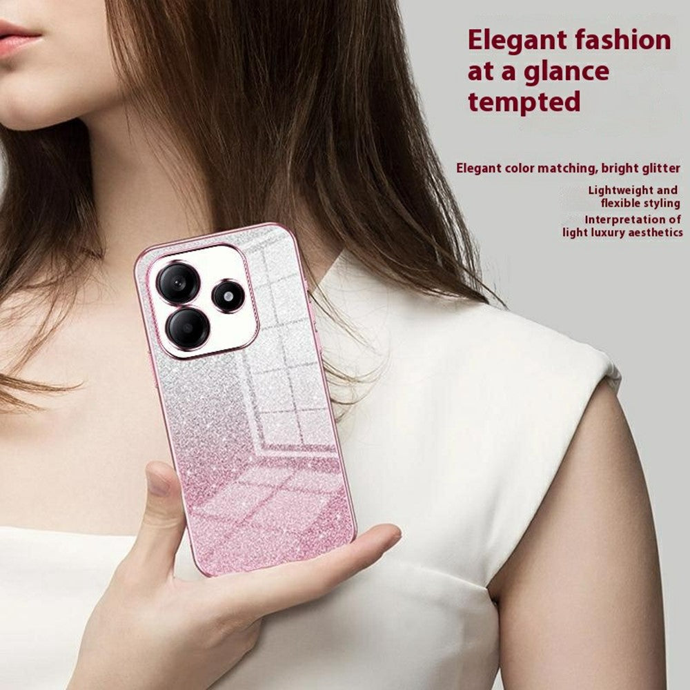 For Xiaomi Redmi Note 14 5G Case Electroplating Gradient Glitter TPU Phone Cover