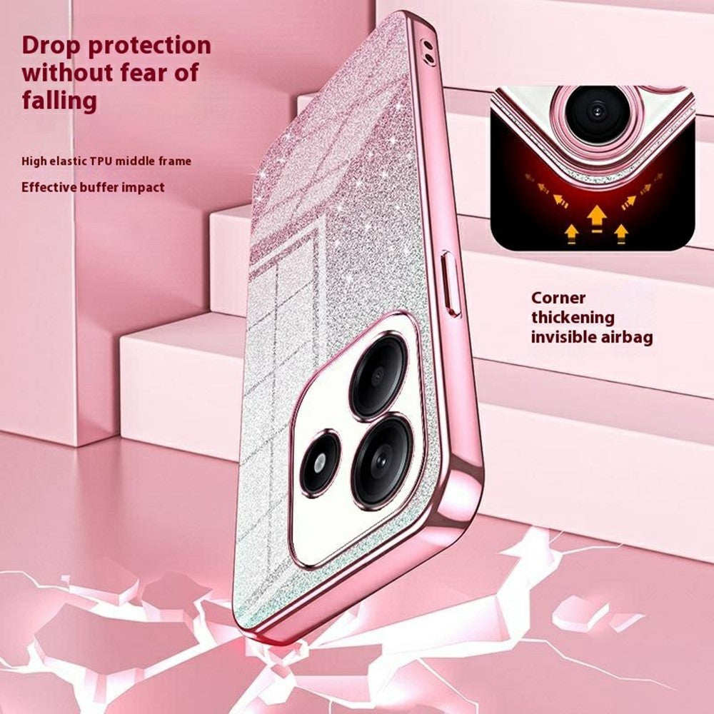 For Xiaomi Redmi Note 14 5G Case Electroplating Gradient Glitter TPU Phone Cover